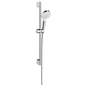 Set de dus Hansgrohe Crometta NEW 100 Vario cu bara 0.65 m alb/crom