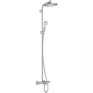 Coloana dus cu baterie si termostat Hansgrohe, Crometta S 240 1jet, cu pipa cada