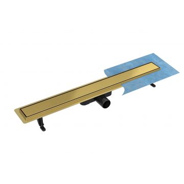 Pachet rigola de dus Besco Virgo Duo Gold cu capac 80cm