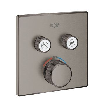 Baterie cada - dus termostatata Grohe Grohtherm SmartControl cu 2 functii montaj incastrat necesita corp ingropat brushed hard graphite