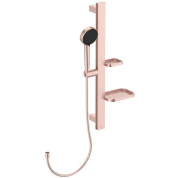 Set de dus Ideal Standard Alu+ cu bara 60 cm, para dus 2 functii si furtun, rose mat