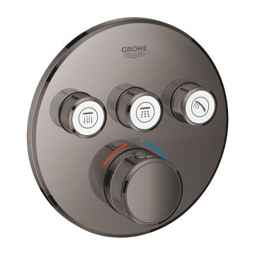 Baterie cada - dus termostatata Grohe Grohtherm SmartControl Round cu 3 functii montaj incastrat necesita corp ingropat hard graphite