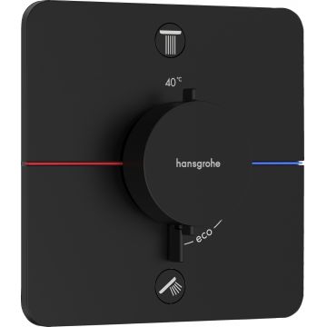 Baterie cada - dus termostatata Hansgrohe ShowerSelect Comfort Q cu 2 functii montaj incastrat necesita corp ingropat negru mat