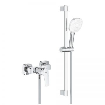 Baterie dus Grohe Cubeo cu set de dus cu bara Tempesta Cube 110 2 jet  crom