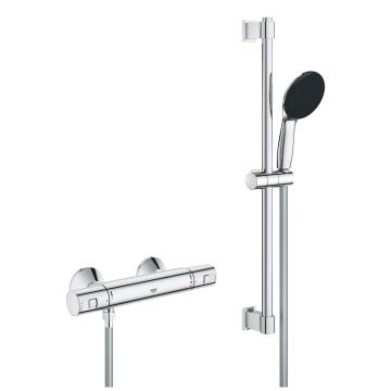 Baterie dus termostatata Grohe Precision Start cu set de dus Vitalio Start 110 cu bara 60cm crom