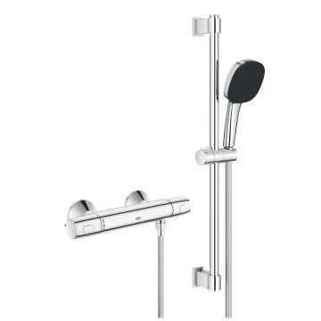 Baterie dus termostatata Grohe Precision Trend cu set de dus Vitalio Comfort 110 cu bara 60cm crom