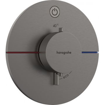 Baterie dus termostatata Hansgrohe ShowerSelect Comfort S On/Off cu montaj incastrat necesita corp ingropat negru periat