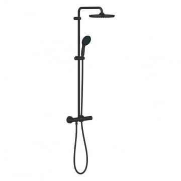 Coloana de dus cu baterie termostatata, culoare negru mat, Grohe Tempesta 250