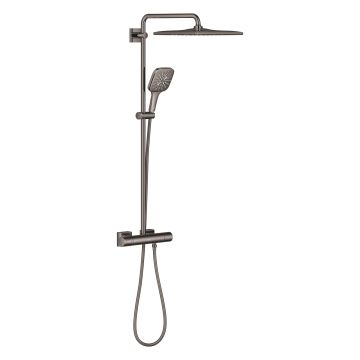 Coloana de dus Grohe Rainshower SmartActive 310 Cube cu baterie termostatata 9 5l/min hard graphite