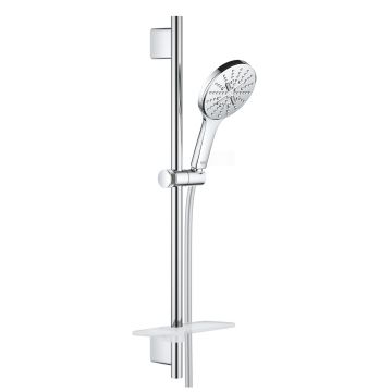 Set de dus Grohe Rainshower SmartActive 130 cu para de dus 3 jeturi furtun 175cm bara de dus 60cm si savoniera crom