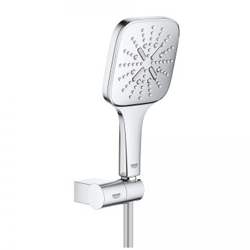 Set de dus Grohe Rainshower SmartActive 130 Cube cu agatatoare  furtun 150cm si para de dus cu 3 jeturi  crom