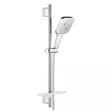 Set de dus Grohe Rainshower SmartActive 130 Cube cu bara 60cm  furtun 175cm  polita si para de dus cu 3 jeturi  crom