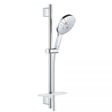 Set de dus Grohe Rainshower SmartActive 150 Cube cu bara 60cm  furtun 175cm  polita si para de dus cu 3 jeturi  crom