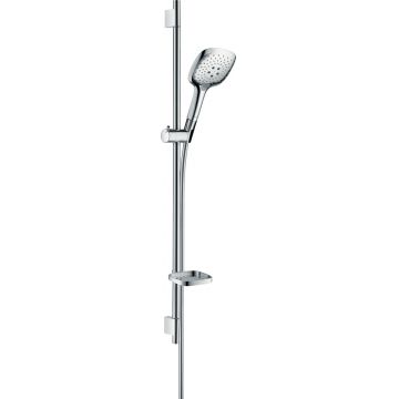 Set de dus Hansgrohe Raindance Select E 150 cu 3 tipuri de jet si bara Unica'S Puro 0.9 crom