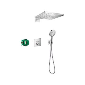 Set duș încastrat Hansgrohe, RainDance E, cu baterie termostatată, 1 jet, crom