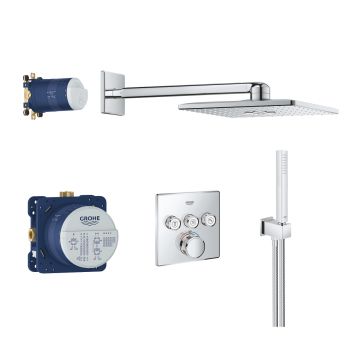 Sistem de dus incastrat Grohe Grohtherm SmartControl Perfect cu Rainshower SmartActive 310 Cube crom