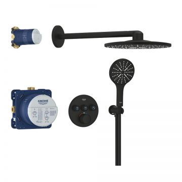 Sistem de dus incastrat Grohe Grohtherm SmartControl Rainshower SmartActive 310 phantom black